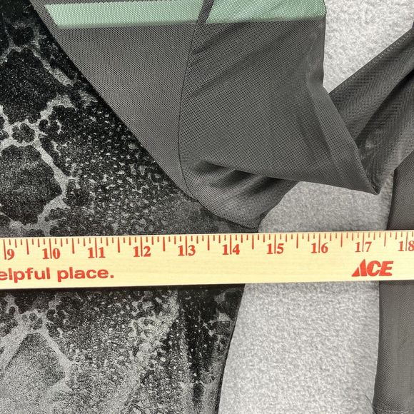 H&M Dress womens 2 Black Velvet Bodycon Sheer long sleeve snake skin print - Picture 8 of 11